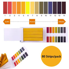 Bandelettes de Test de PH, 80 bandelettes/paquet, contrôleur de PH complet, indicateur 1-14st, testeur de tournesol, papier, Kit de service de sol d'eau, usine
