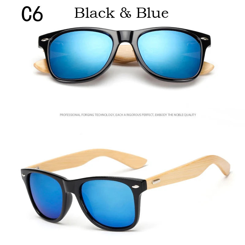 16 couleurs bambou lunettes de soleil hommes lunettes de soleil en bois femmes marque concepteur miroir Original bois lunettes de soleil rétro de sol masculino