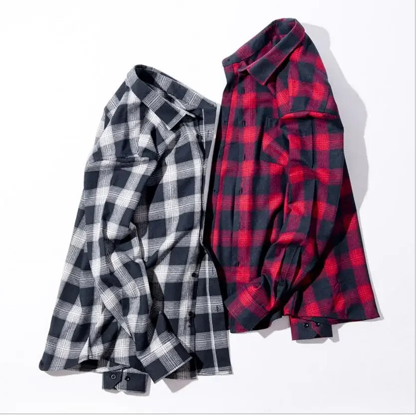 Chemise décontractée en coton à carreaux pour hommes, chemise habillée en glouton, manches longues, coupe couvertes, mode printemps et automne, 2025