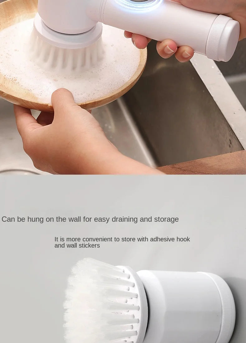 Brosse à livres électrique multifonctionnelle pour la cuisine, épurateur sans fil pour la vaisselle, les casseroles et les casseroles