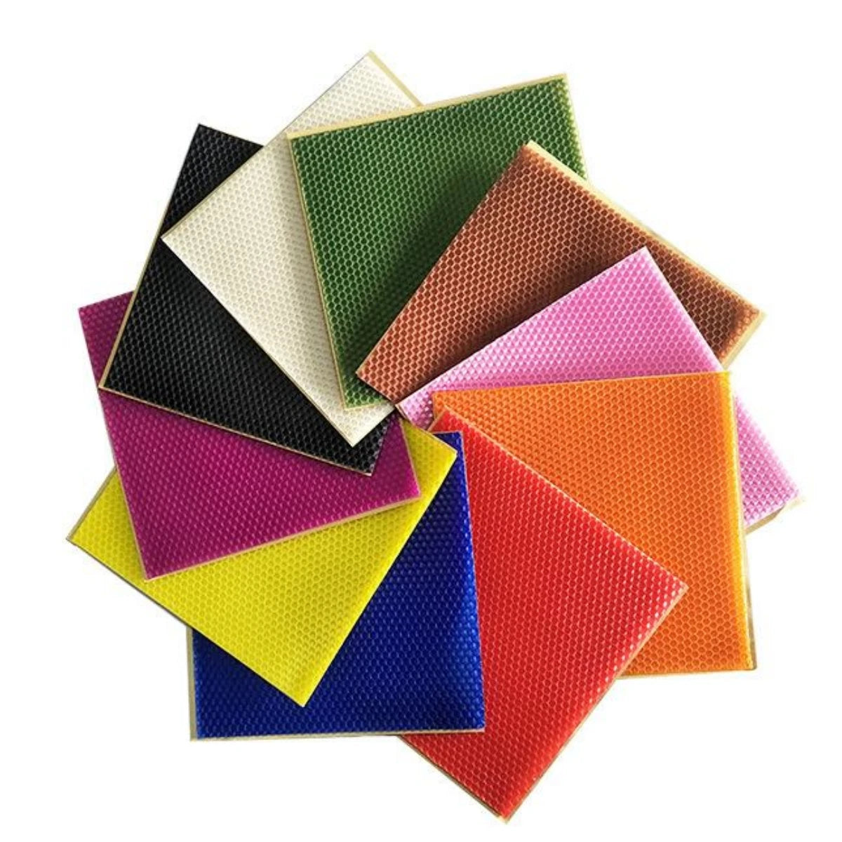 Rouleau de bougies en feuille de cire d'abeille de couleur, 13 pièces, 20x20cm, fait à la main, sans fumée, fabrication de bougies en nid d'abeille, tranche de cire, matériel d'activité Parent-enfant