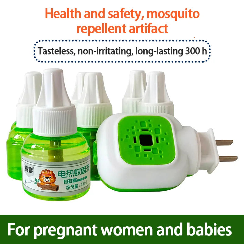 Practical, very odorless, lightweight mosquito repellent liquid, plug-in, intermediate size, portable