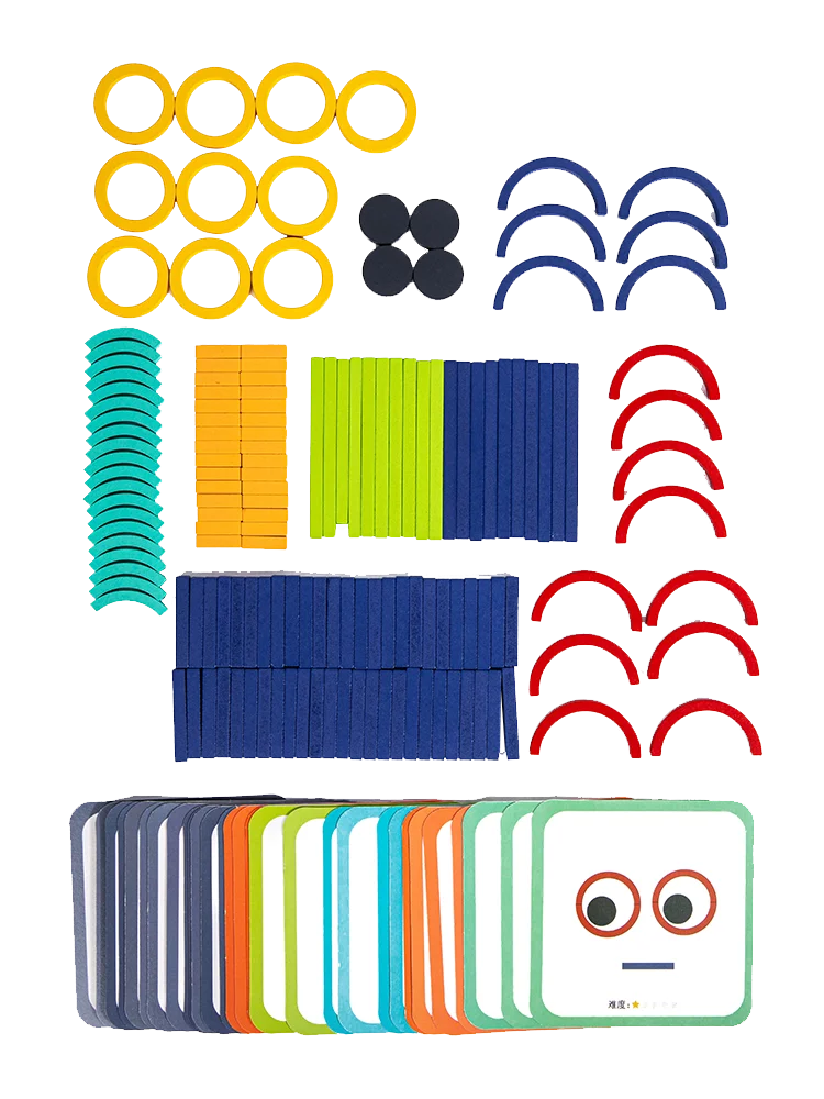 Bâtons et anneaux créatifs en bois, Puzzle, jeu d'intelligence, jouets éducatifs Montessori pour enfants de 3 ans