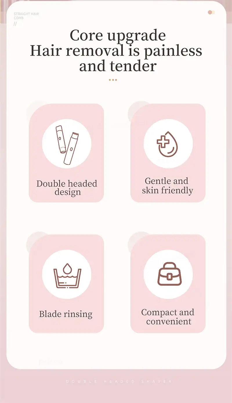 Tondeuse à barbe 2 en 1 rasoir électrique pour femmes Double tête épilation du corps aisselles Bikini tondeuse à barbe rasoir électrique