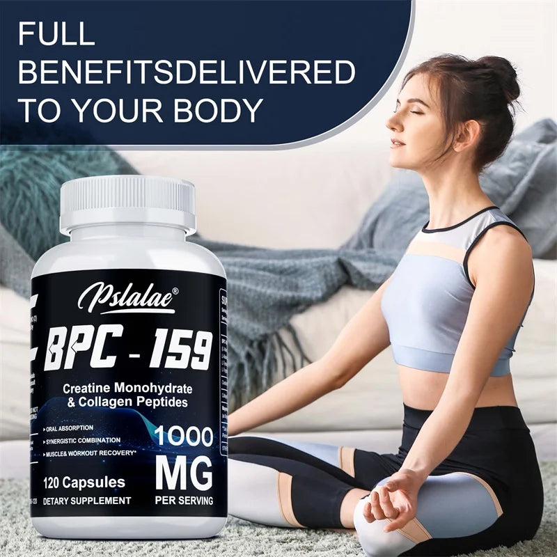 BPC-159, avec peptides de créatine monohydrate et de collagène – Améliore l'énergie, l'endurance, soutient la récupération musculaire et athlétique