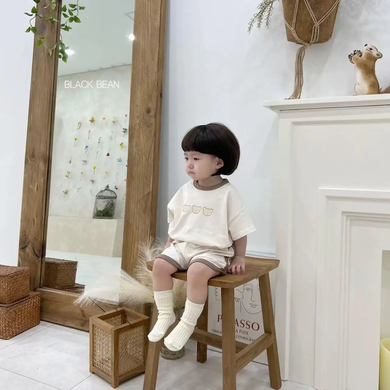 Ensemble de vêtements pour enfants, T-shirt et Short pour garçons et filles, 2 pièces, vêtements d'été à manches courtes pour bébés, costume confortable