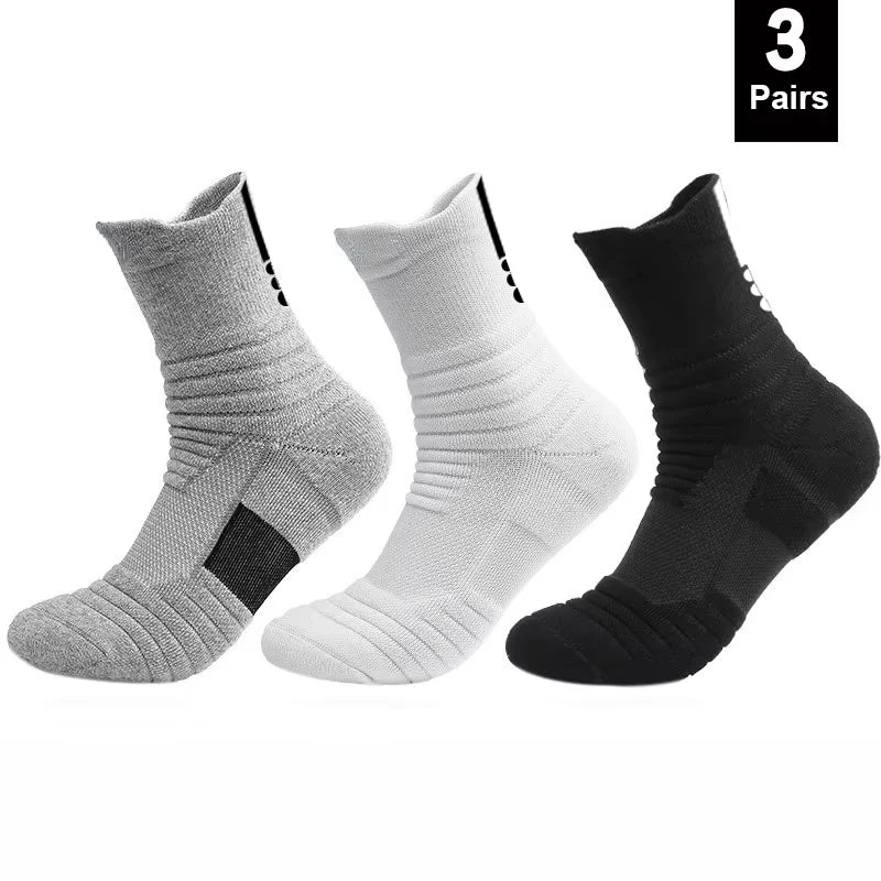 1/3 pairs of men's non-slip football socks, cotton socks, short and long tube, breathable and deodorizing sports socks, sizes 39-45