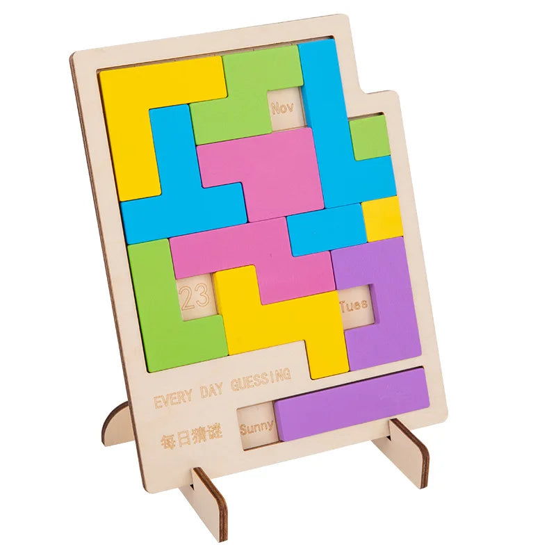 Planche en bois Puzzle enfants éducatif mathématiques Tangram Puzzles jeu jouets pour adultes enfants