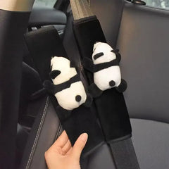Ceinture de sécurité Automobile, décoration Panda de dessin animé, coussin d'épaule en peluche, accessoires automobiles, décorations de voiture