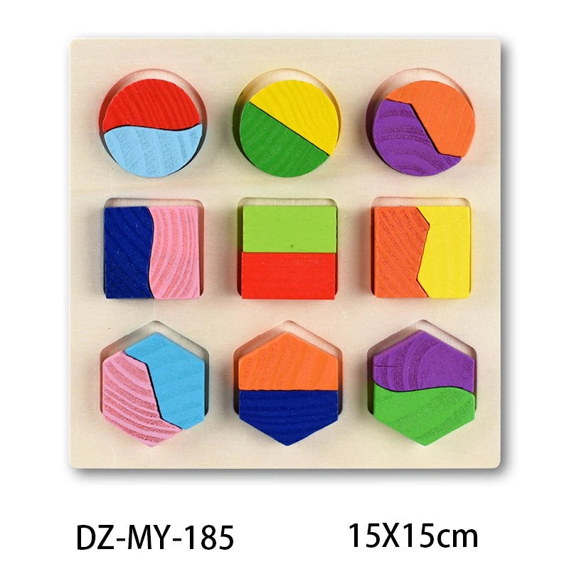 Puzzle 3D géométrique en bois pour enfants, jouets Montessori, tri des mathématiques, apprentissage alth