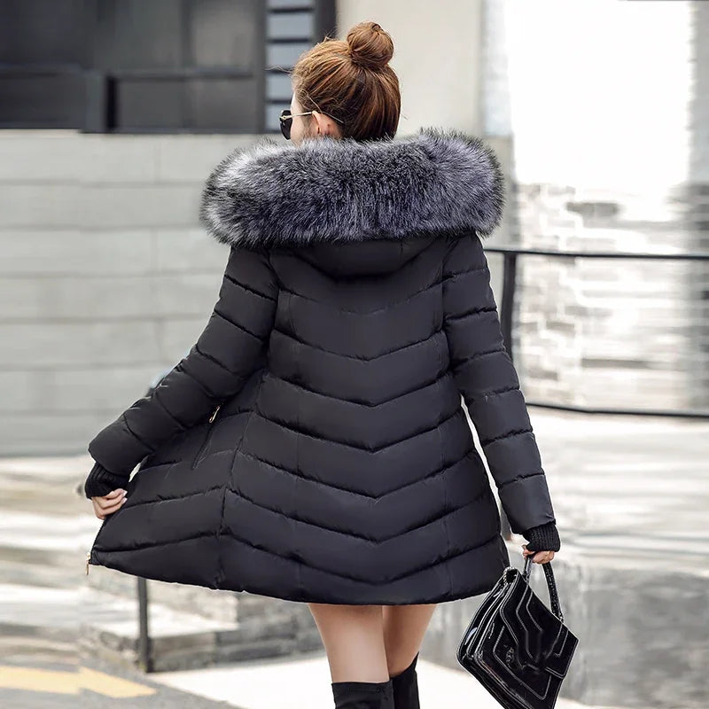 2025 nouveauté mode mince femmes veste d'hiver coton rembourré chaud épaissir dames manteau longs manteaux Parka femmes vestes