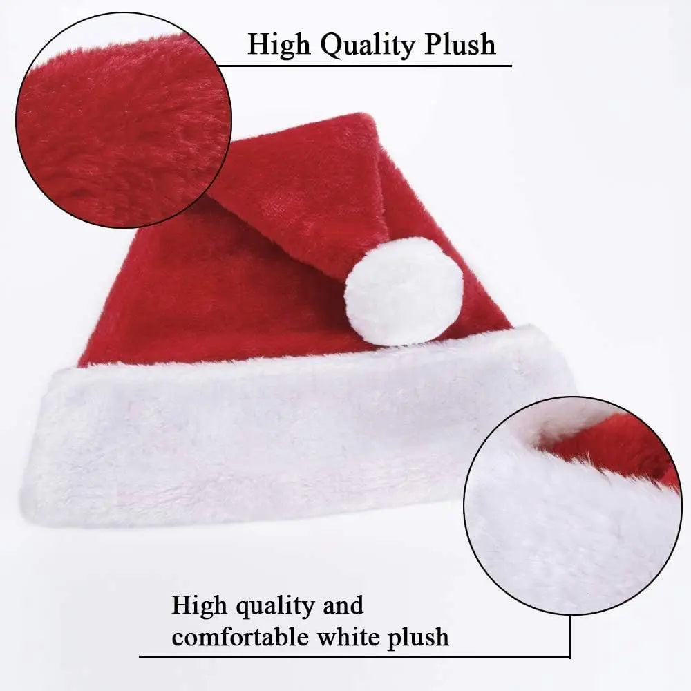 Chapeau de noël en peluche pour adultes et enfants, casquette classique en feutre de vacances pour adultes et enfants, accessoire festif d'hiver