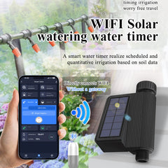 Tuya Smart WiFi Watering Timer, Solar Powered Drip Irrigation System, Built-in Water Flow Recorder, Water Controller