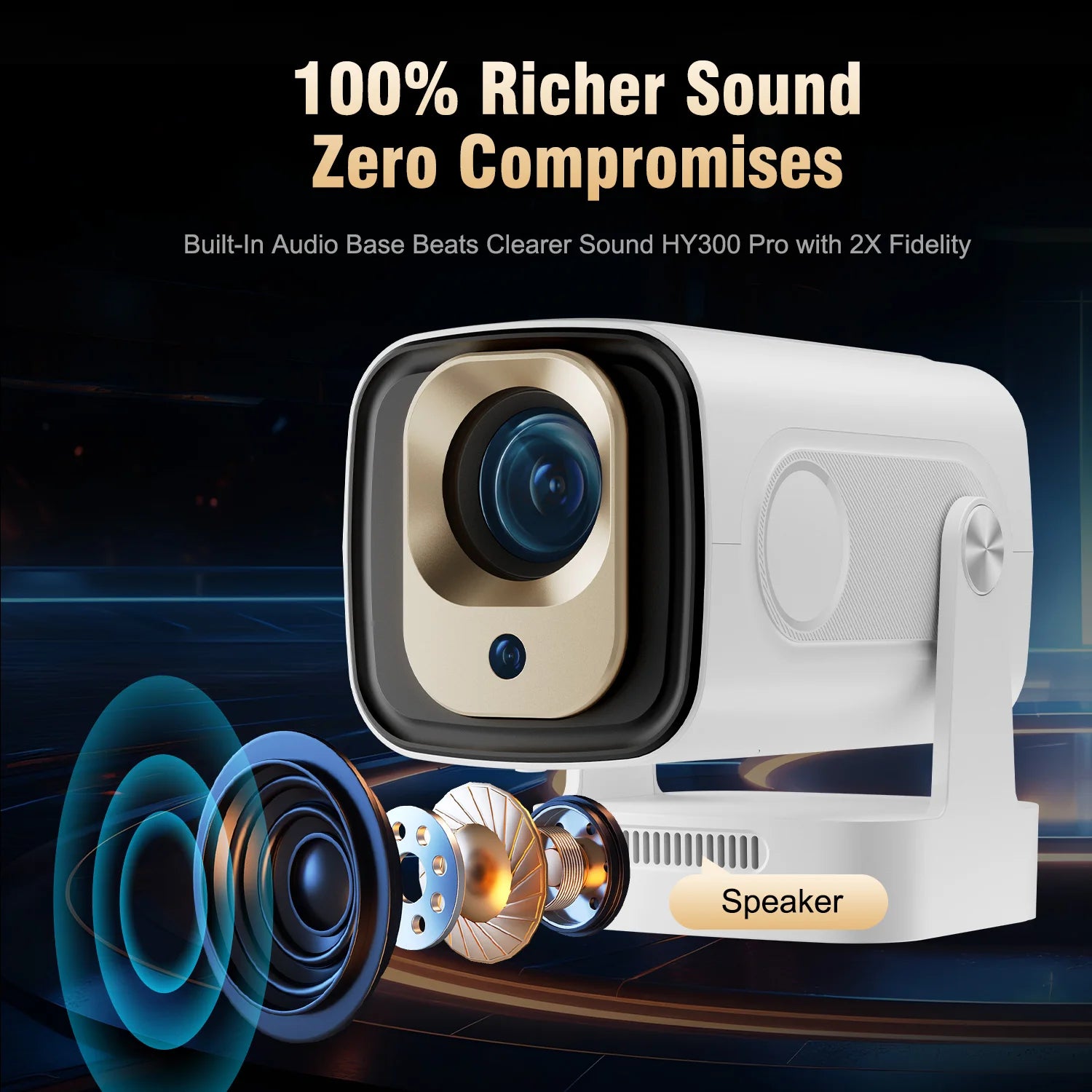 Magcubic HY310 projecteur à mise au point automatique 1080P natif 4K 330ANSI Android 11 WiFi6 BT5.4 Mini projecteur de film extérieur avec Air Mouse