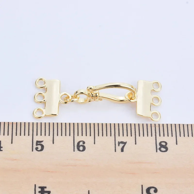 Bracelets en laiton pour documents en or 14 carats, fermoirs allergiques, accessoires de bijoux à bricoler soi-même, haute qualité, 32mm, 4 pièces
