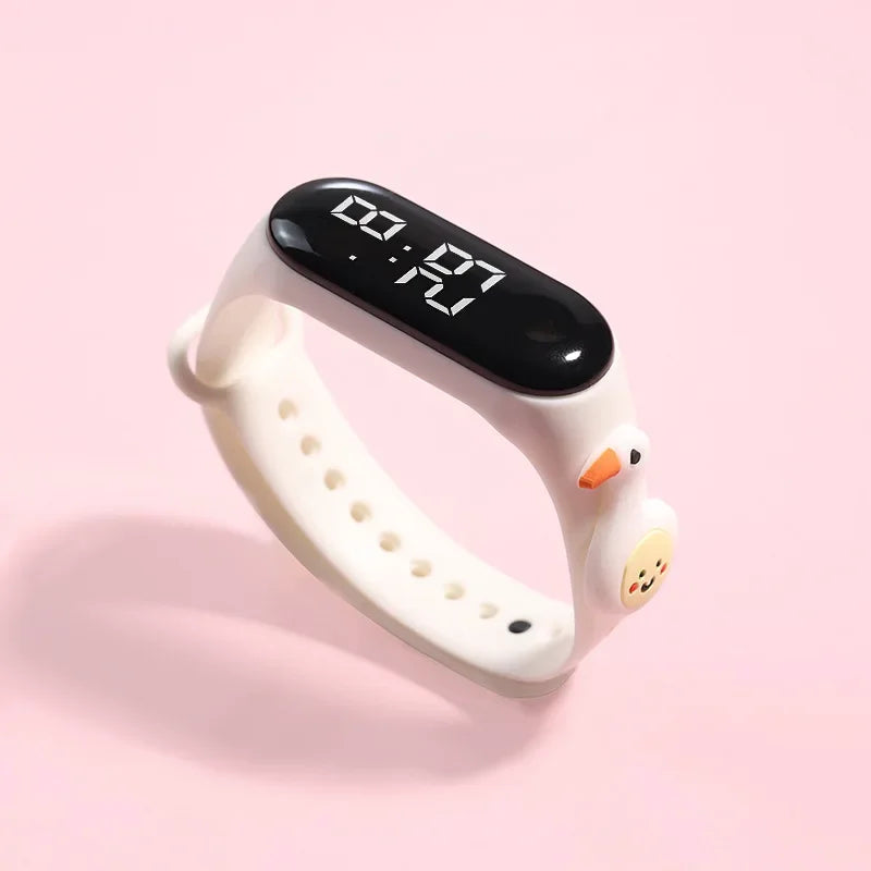 Montre numérique en silicone pour enfants, montres de sport pour enfants, montres électroniques pour filles, montre-bracelet de dessin animé LED, mode