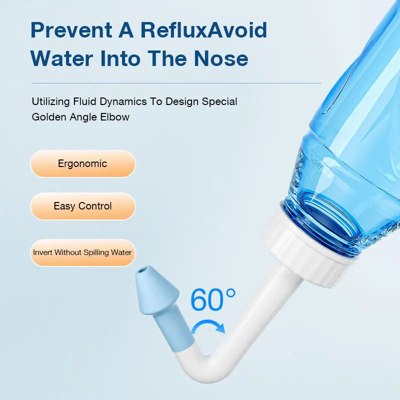 Nasal cleaner for sinusitis, nasal wash, for adults and children, allergic rhinitis treatment, nasal irrigator, neti pot, nasal cleaning tool, 330ml
