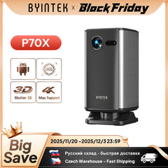 BYINTEK P70X Mini projecteur Portable avec batterie intégrée 4K Support 3D Wifi pour projecteurs de cinéma maison de nuit de films en plein air