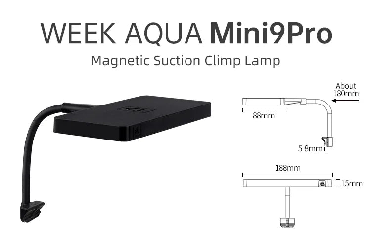 WEEK AQUA Mini 9 Pro USB Nano Aquarium lumière plante grandir spectre complet LED écologie Microlandspaysage lampe