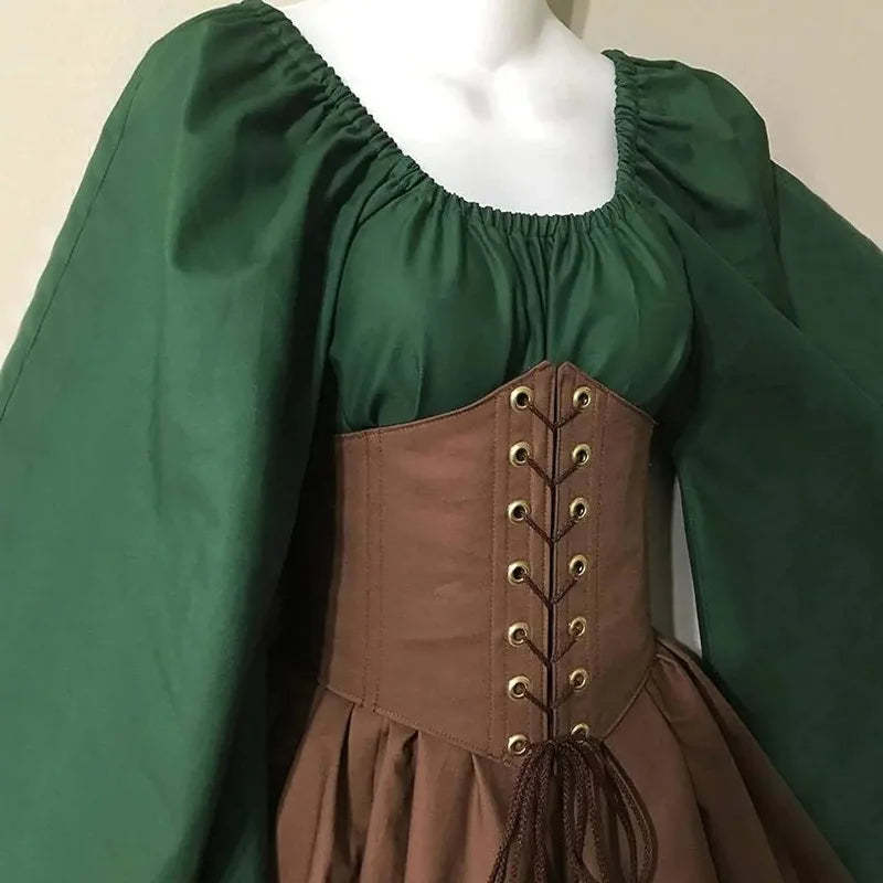Medieval costume for women, Renaissance medieval dress, fairy elf, traditional Irish Viking costume, elf ear for Halloween party