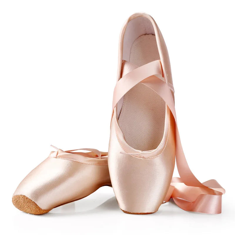 Femmes chaussures de danse de Ballet enfant et adulte chaussures de Pointe de Ballet professionnel avec rubans chaussures femme Zapatos Mujer baskets filles