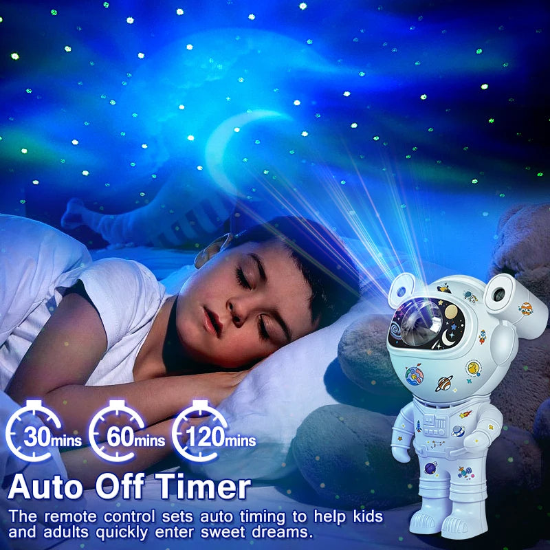 Projecteur d'étoiles pour enfants, veilleuse avec télécommande, conception réglable à 360 °, astronaute, nébuleuse, galaxie, éclairage pour enfants