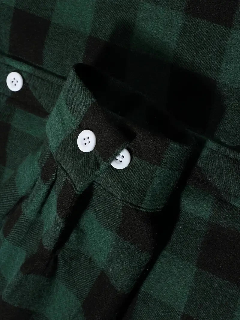 Chemises pour hommes simple boutonnage classique Plaid intelligent décontracté chemise en flanelle à manches longues poitrine deux poches conception printemps automne hommes hauts