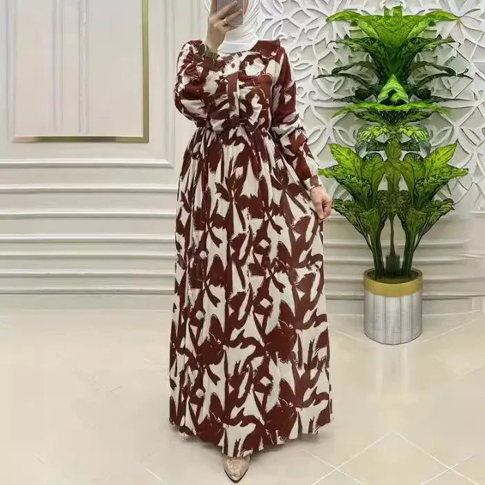 Muslim abaya with buttons for women, printed Eid dresses, jalabiyah, Ramadan, Morocco, kaftan, long Arabic dress, Dubai, educational Islam