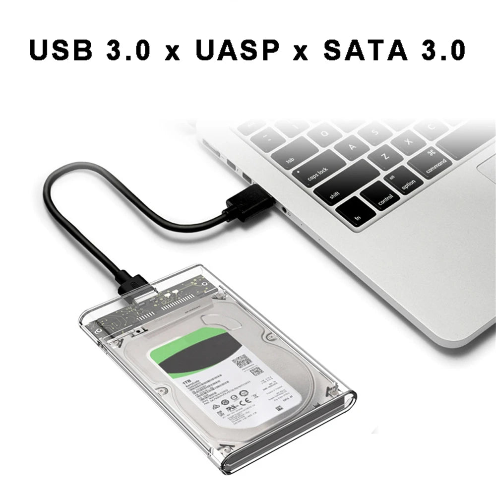 Boîtier de disque dur USB 3.0, boîtier de disque dur SATA SSD de 2.5 pouces avec vitesse de transfert de 5Gbps, boîtier externe Mobile, câble de boîtes de disque dur