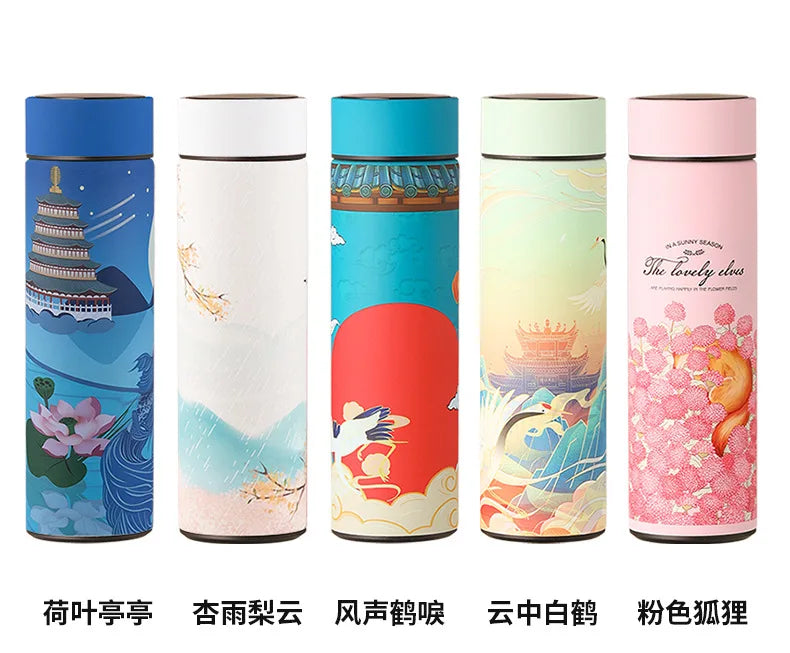 Tasse Thermos intelligente en acier inoxydable 316, affichage de la température, contrôle tactile, bouteille d'eau isolée, séparation du thé, cadeau de noël