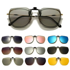 Lunettes de soleil polarisées à clipser pour hommes et femmes, lunettes de soleil rabattables, lunettes de conduite photochromiques, vision nocturne miroir, lunettes de pêche