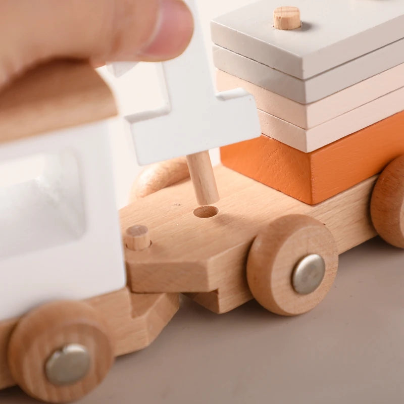 Jouets Montessori Train en bois jouet d'anniversaire bébé jouets éducatifs chariot en bois bébé jouets d'apprentissage nombre de bois bébé jouets cadeaux