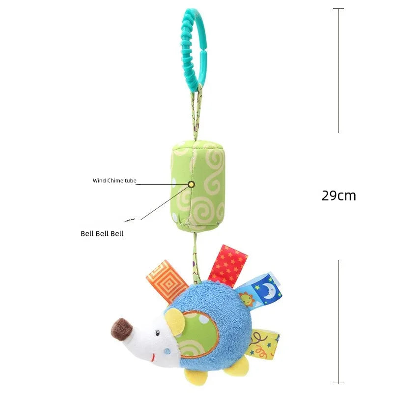 Hochets suspendus sensoriels pour nouveau-né, jouets doux d'apprentissage précoce, poussette en peluche pour enfants, lit de voiture pour nourrissons, berceau avec anneau de dentition pour les tout-petits