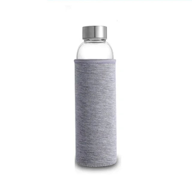 Bouteille d'eau en verre de 280ml/360ml/550ml, bouteille de Sport résistante aux hautes températures avec sac de protection, bouteille de boisson de voyage sans BPA