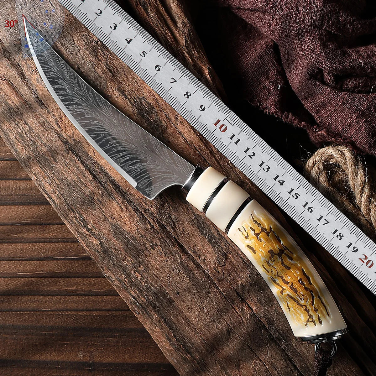Couteau utilitaire de cuisine en acier inoxydable, avec manche en bois, couteau à Steak, désosage, couteau à viande, couteau à fruits avec couvercle cadeau ﻿