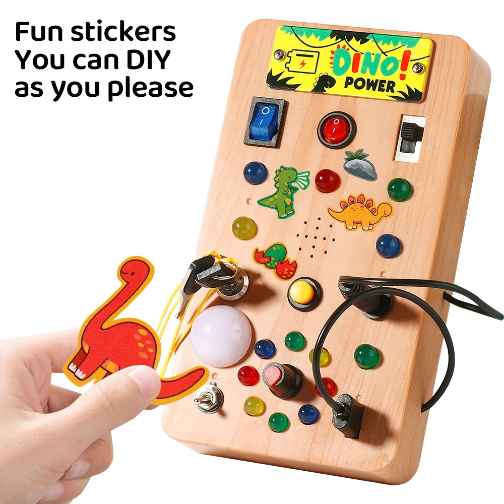 Planche occupée Montessori, jouets sensoriels avec interrupteur de lumière LED, planche de commande, activités de voyage, jeux pour enfants
