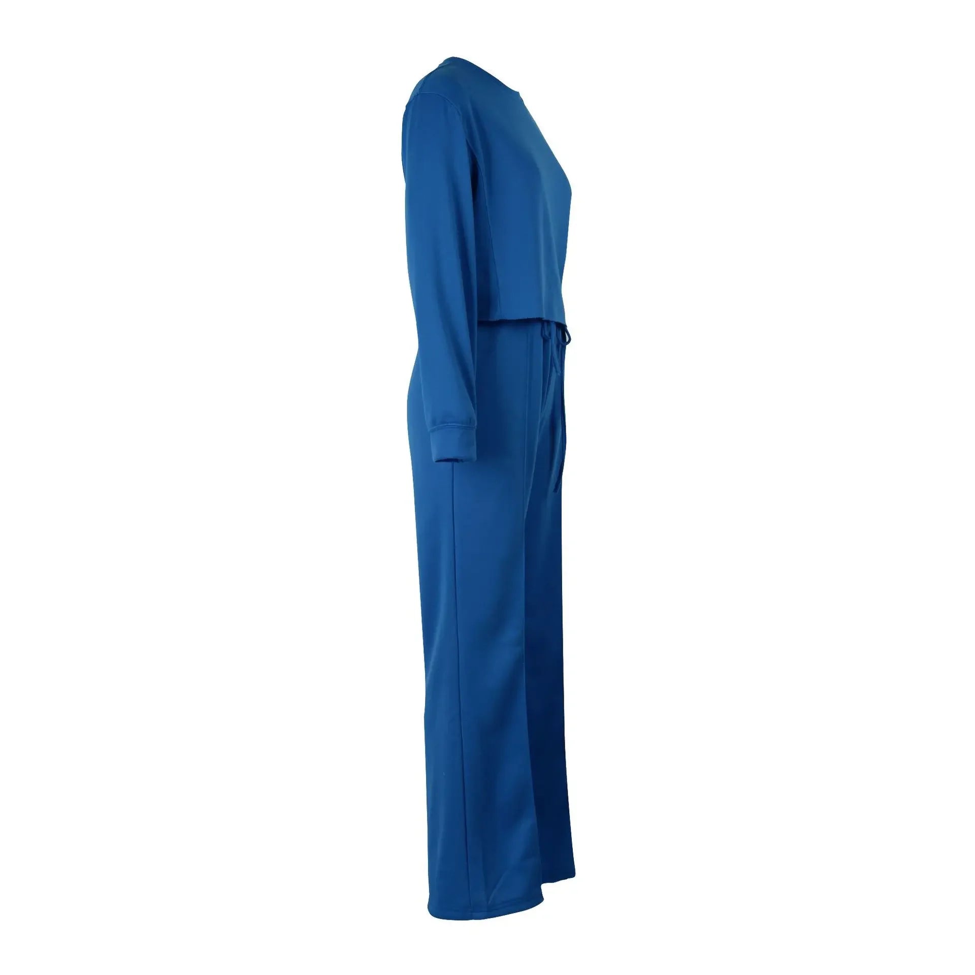 Ensemble de vêtements pour femmes, pull + pantalon, 2 pièces, costumes d'hiver épais et chauds, couleur unie, survêtement décontracté
