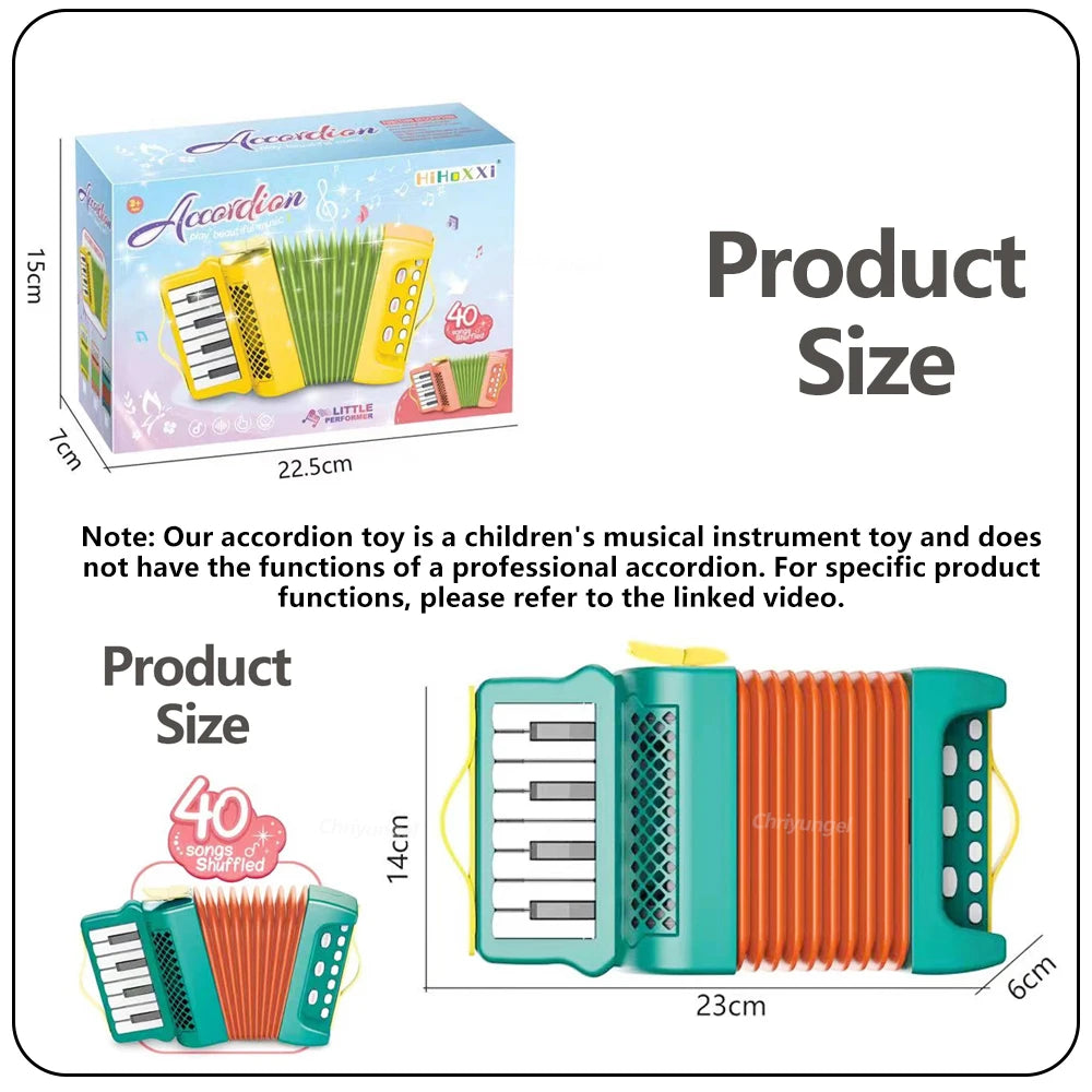 Jouet accordéon pour tout-petits, Instrument de musique, jouets éducatifs, cadeaux de développement d'intérêt musical pour enfants, garçons et filles