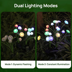 Dual Mode LED Solar Garden Lights, Mushroom-Shaped Waterproof Garden Patio Path Jellyfish Design for Garden Ambiance