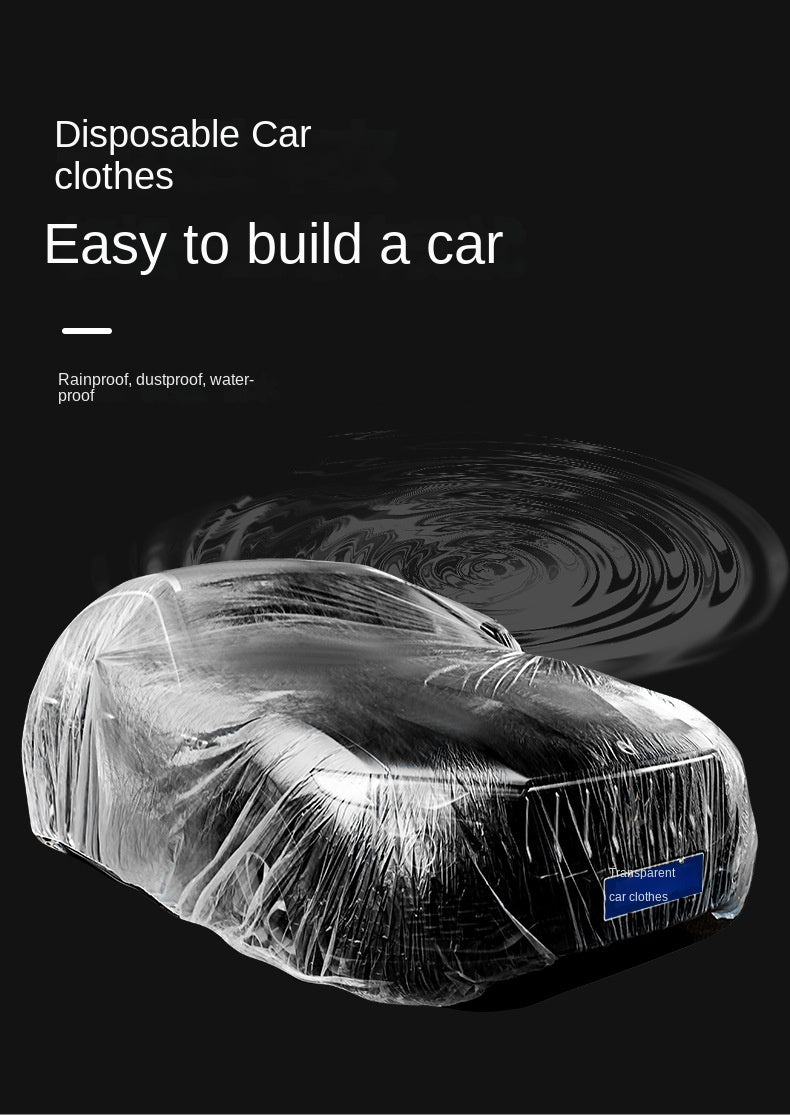 Housse de protection jetable pour vêtements de voiture, protection solaire GM, anti-pluie et anti-poussière, couverture complète simple en plastique transparent