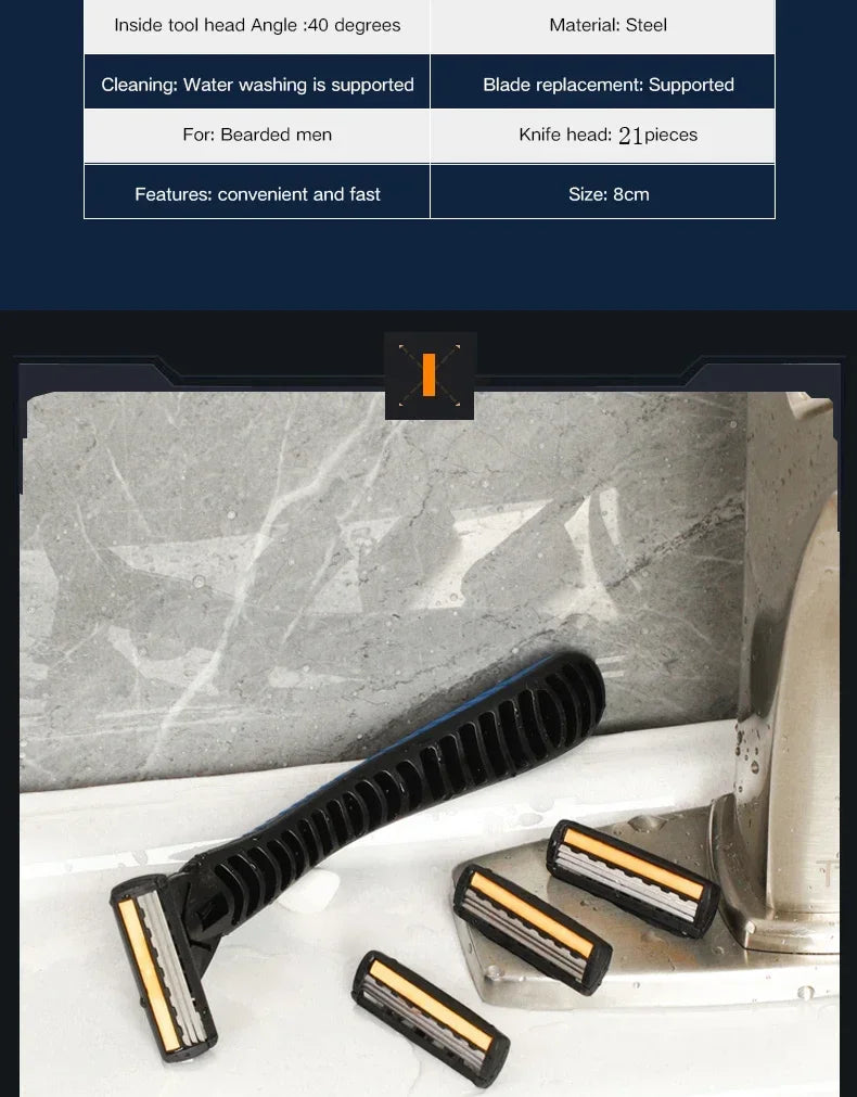 100% rasoir étanche tout nouveau Design hommes rasoir rasage trois couches rasoir réutilisable rasoir importé Multi outil changement de tête