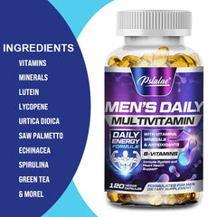 Supplément multivitaminique pour hommes avec vitamines A, B12, C, D et E pour soutenir l'énergie et le zinc pour soutenir la santé immunitaire nutraceutique