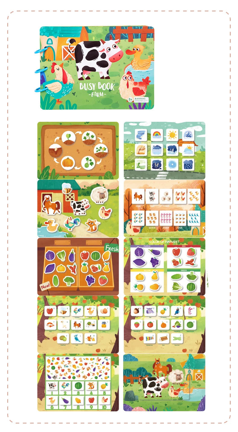 Autocollant livre silencieux Puzzles jeu jouets éducatifs enfants à plusieurs reprises carte occupée pâte correspondant Cognition bébé début Montessori jouet
