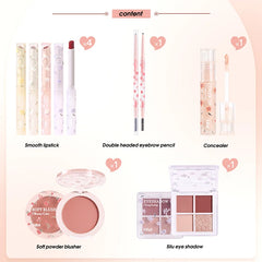 Kit de maquillage complet pour femmes, ensemble de produits de maquillage longue tenue, rouge à lèvres 8 pièces