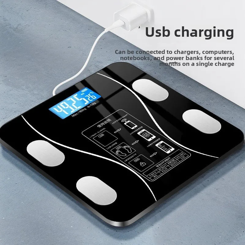 Balance de graisse corporelle USB, balance de graisse domestique intelligente et précise, balance corporelle adulte, petite balance électronique, balance corporelle