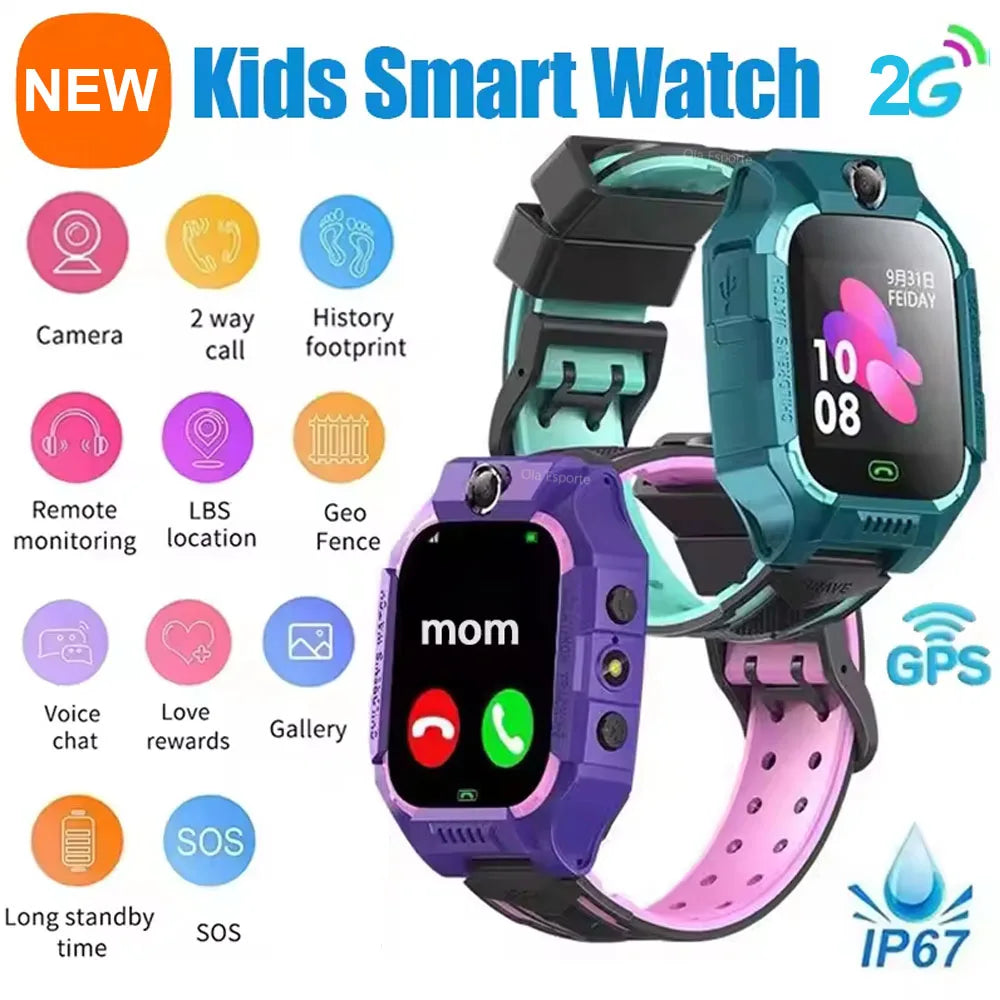 Enfants montre intelligente 2G SOS GPS localisation carte Sim appel montre intelligente caméra montre étanche cadeau pour Ios Android enfants cadeaux 2025