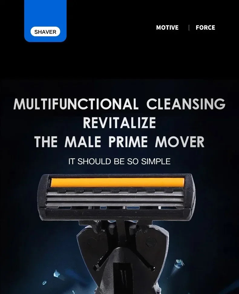 100% rasoir étanche tout nouveau Design hommes rasoir rasage trois couches rasoir réutilisable rasoir importé Multi outil changement de tête