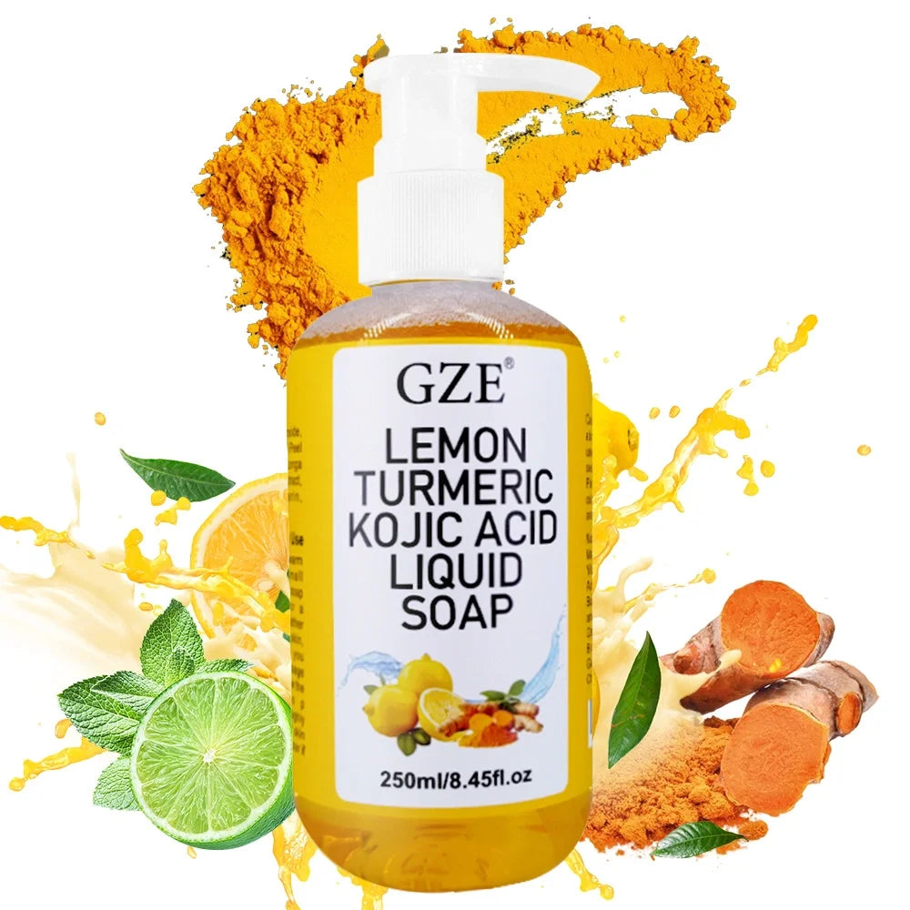 Greflective Glow Lemon Curmeric Kojic Acid Liquid Regina-Nettoyant pour la peau doux, éclaircissant et nourrissant, Curmeric