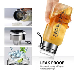 Bouteille d'eau en verre de grande capacité, tasse transparente de jus de lait pour les sports de plein air et les voyages, bouteille en verre de fuite