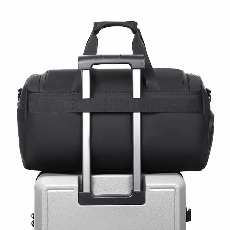 Sac de sport, sac à main de grande capacité, sac polochon de voyage portable, multi-compartiments avec rangement de chaussures, parfait pour les vacances, la salle de sport